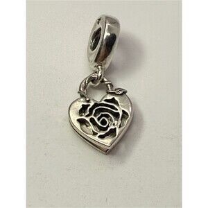 Pandora Rose Heart Padlock Dangle Charm Retired 790086C00